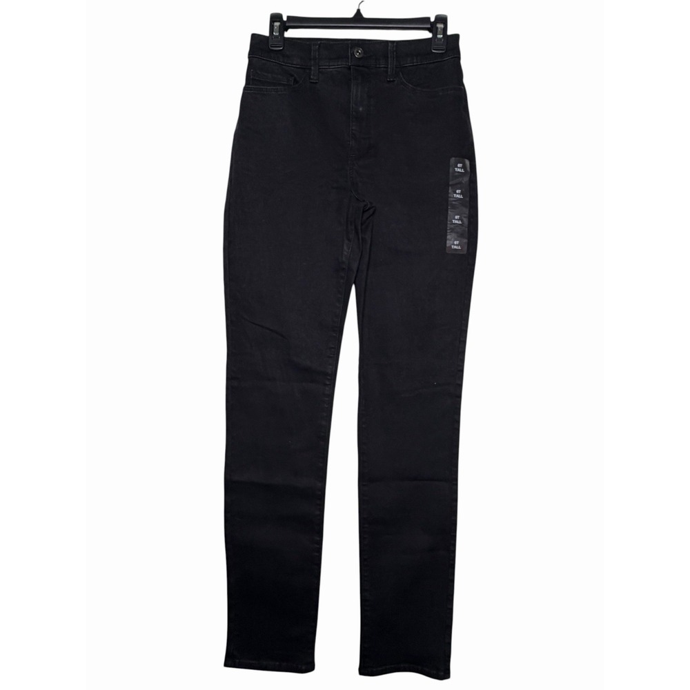 Eddie Bauer Women's Size 6 Tall Black High Rise Straight Leg Jeans NWT Stretch